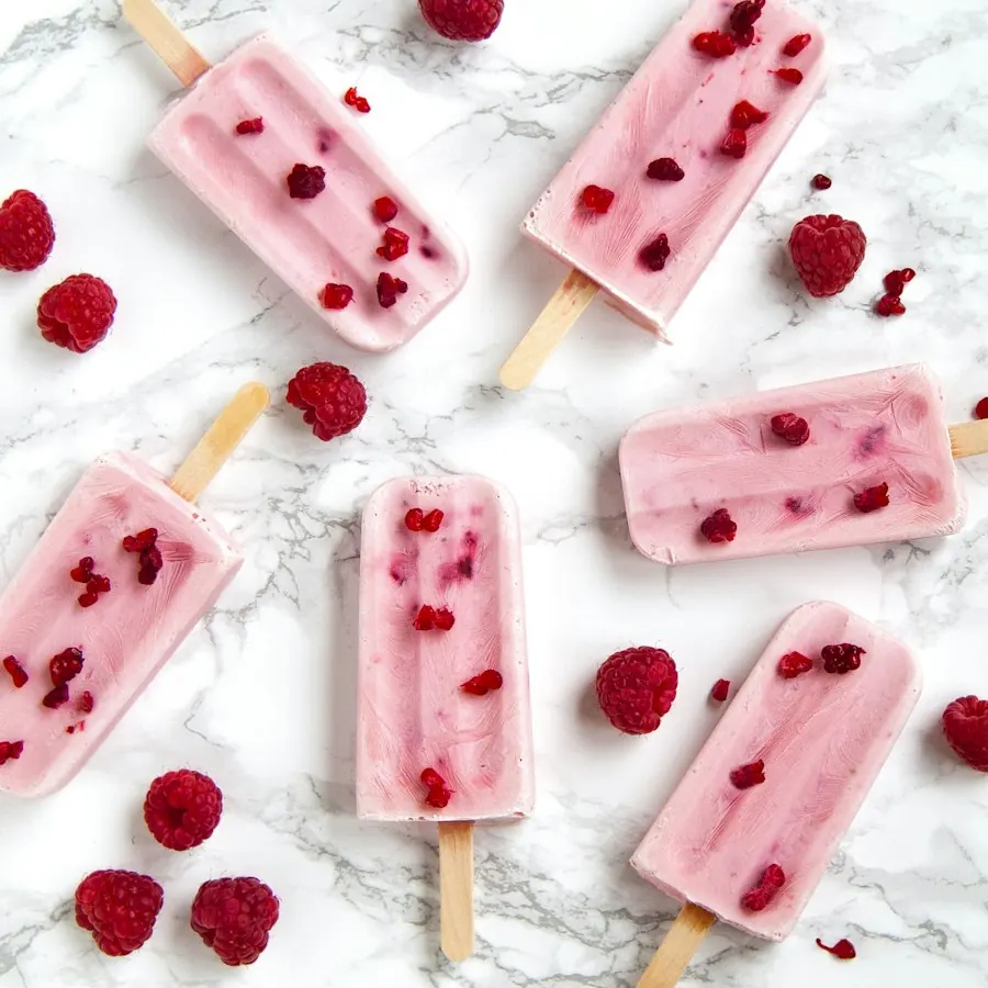 Picolé de frutas vermelhas